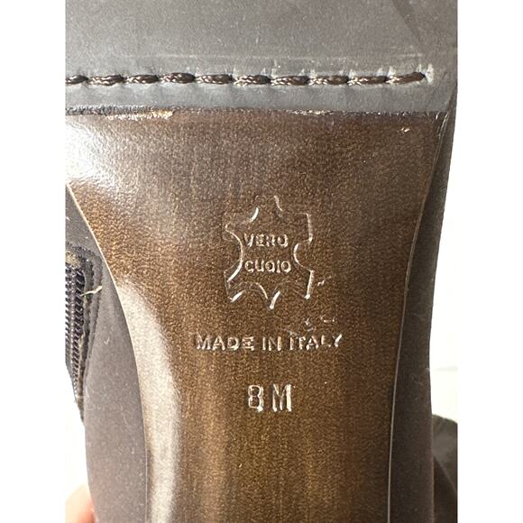 Donald J. Pliner Dona Microfiber Ankle Boots High Heel Stretchy Size 8 Brown - Picture 12 of 13